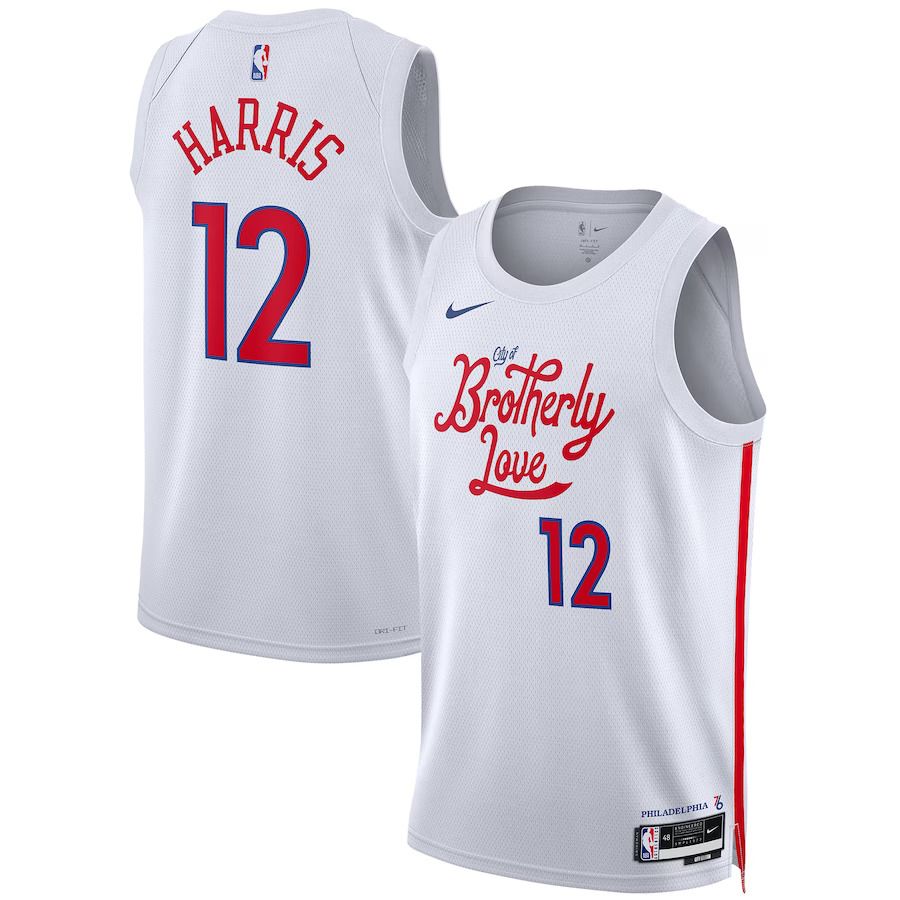 Men Philadelphia 76ers #12 Tobias Harris Nike White City Edition 2022-23 Swingman NBA Jersey